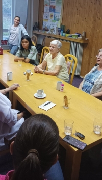 The witness meeting with pupils as part of Stories of Our Neighbours, 2023