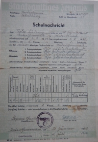 School certificate, 1941/1942