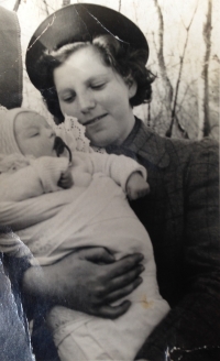 Josef with his mother in Sudkov, March 1939