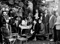 The constituent assembly of the Ukrainian Cultural Club, 1987. Olha Heiko is sitting half-turned in the center