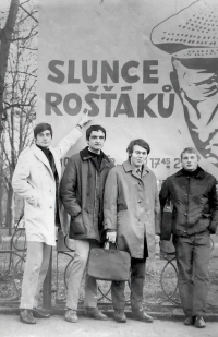 Blažek, Jiří Dobrovolný, Jiří Müller, Ladislav Špaček (former spokesman of President Václav Havel) - Congress of the SVS Olomouc 1970 or 1971