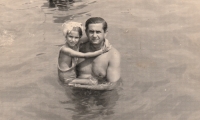 With dad, summer 1947