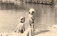 With younger sister Emina, Hrubá Skála, 40s