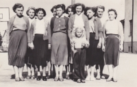 Vlastimila Málková (first from left) and her schoolmates