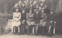 A group of total deployment in Germany, among them the parents of the witness, dad on the top left, mom on the right of dad