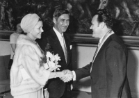 Wedding of the witness with her second husband Alfred Wernard (centre), 1973