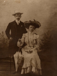 Anna and Josef Tichý, grandparents of the witness, around 1900