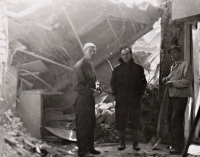 In front of a house on the Prague embankment after a bomb hit, 14 February 1945