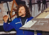 Petr Císařovský in the blacksmith´s workshop, Olesno, 1993