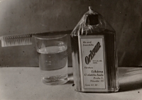 Orissan, a popular product of the pharmacy U Zlatého hada, Národní třída, Prague, 1940s