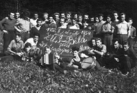 Vilibald Plaček second row second from the right, Basic Apprenticeship School, Bílá 1952