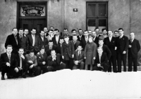 Vilibald Plaček under number 15, group photo from the Victory February Mine, Ostrava 1962