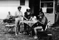 Vilibald Plaček on the right, holiday in Bohemia near Písek, 1985