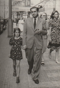 With dad, Prague, 1949