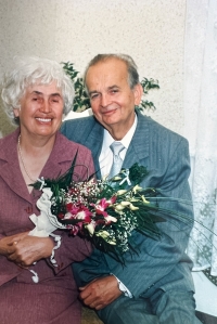 Zdeněk Cimpl with his wife Milada née Janoušková on their wedding day in 2002