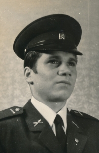 Dušan Kunčík during his studies at the military high school in Opava, 1975