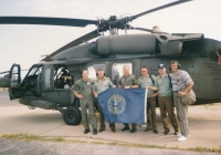 The Czech Civil Defence Authority (HÚ CO ČR) delegation with the UH-60 Black Hawk helicopter crew of the Texas National Guard; Austin, Texas, 1998