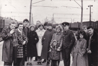 Olga Rubanovska's husband leaving for service in Hungary, 1983 