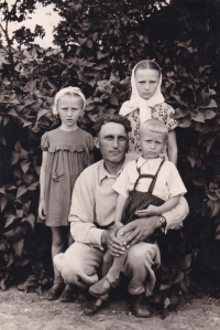 Grandfather Mykola with his children, 1960