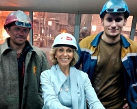 Liana with the workers of New Kramatorsk Machinebuilding Factory, 2021