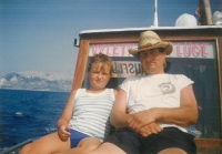 With my son Jirka on a boat on holiday in Croatia, about 1999