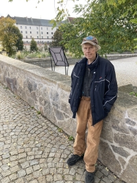 Witness on the stone bridge in Písek