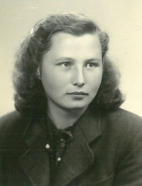 Ludmila, mother of Blahomír Basař, Prosečné, about 1958