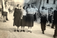 May Day festivities, the witness is centre, undated