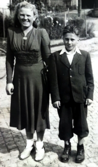 Marie Prchalová with her younger brother