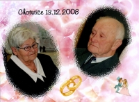 Eva Zedníková and her husband while celebrating 50th golden wedding anniversary