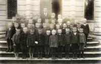 Miroslav Holas in first grade in Turnov - in the first row third from left